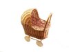 Rieten poppenwagen met kap retro flowers