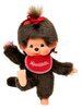 Monchhichi M&auml;dchen 20 cm biegbar mit roter Schleife und L&auml;tzchen