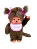 Monchhichi Pl&uuml;schaffe M&auml;dchen 20 cm braun mit rosa L&auml;tzchen