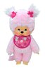 Monchhichi Kirschbl&uuml;ten-M&auml;dchen 20cm Rosa Pl&uuml;sch mit L&auml;tzchen