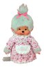 Monchhichi Gro&szlig;mutter Pl&uuml;schfigur 20 cm mintgr&uuml;n mit Blumenkleid