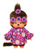 Monchhichi Pl&uuml;schtier M&auml;dchen Flower Power Kleid 20 cm braun