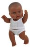 Babypuppe 22cm dunkle Hautfarbe Junge mit Unterw&auml;sche - Paola Reina