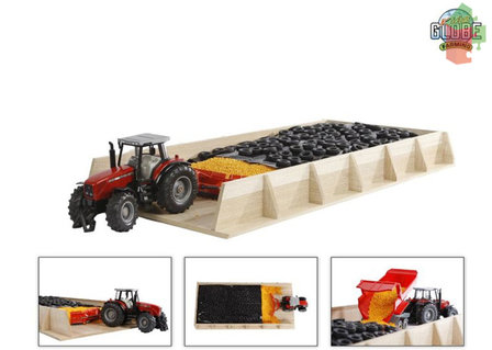 Kids Globe Mega Fahrsilo f&uuml;r Tractoren Holz 1:32 30 x 60 x 6 cm