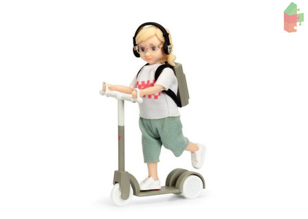 Lundby Set  Spielfigur Kind mit Roller