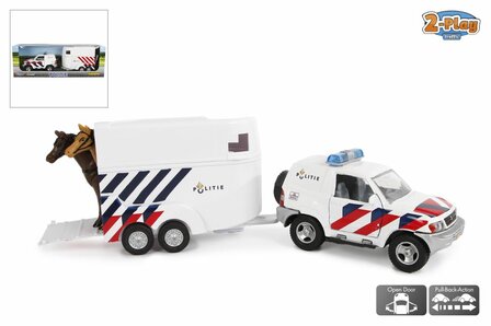 Kids Globe Polizei Jeep mit Pferdeanh&auml;nger