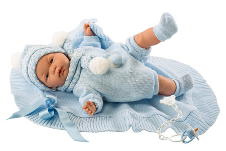 Llorens Jungen Puppe Joel, die Llorona mit blauer Kleidung, 38 cm
