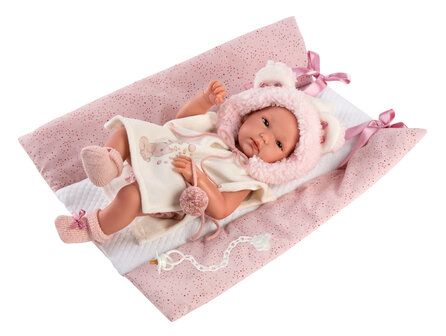 Llorens Puppe Bimba mit rosa M&uuml;tze - 35cm