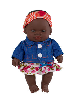 Miniland Babypuppe afrikanisches M&auml;dchen gekleidet 21cm