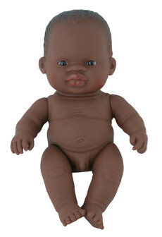 Miniland Babypuppe afrikanischer Junge mit Unterw&auml;sche 21cm
