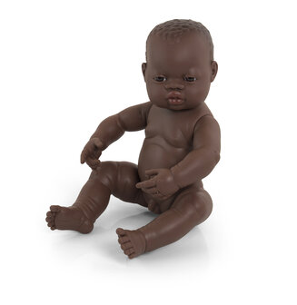 MINILAND BABYPOP, nackt, afrikanischer Junge, 40 cm gro&szlig;