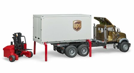 Bruder MACK Granite UPS Logistik-LKW + Gabelstapler