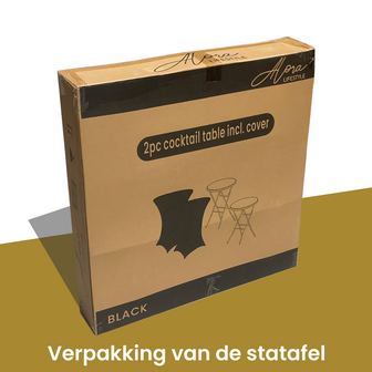 2x Statafel Zwart + 2x Rok Zwart