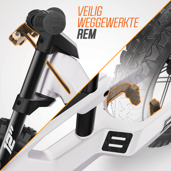 BERG loopfiets Biky Cross wit Handbrake 2-5 jaar 32 cm