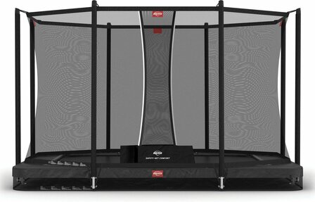 BERG trampoline Ultim Rechthoek Favorit InGround 330X220 Grijs + Safety Net Comfort