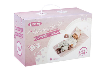 Llorens kleding en accessoires set Tina met kussen voor poppen van 44 cm