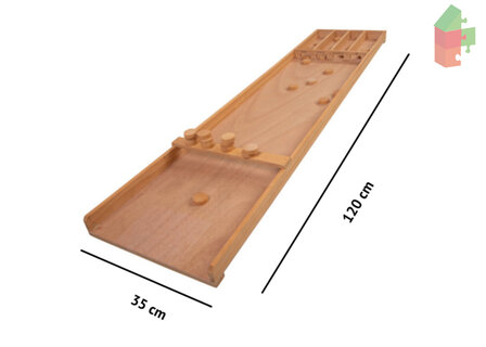 Longfield Sjoelbak Klein Afm. 120 X 35 X 29,5 Cm. Inclusief 20 Sjoelstenen  30 Mm