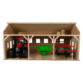 Kids Globe Landbouwloods Hout Voor 3 Tractoren, 1:16