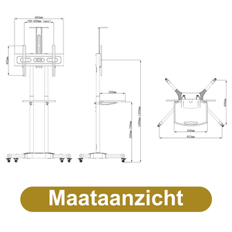 Alora TV standaard op wielen 32-65&quot;