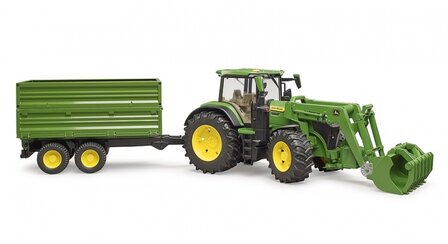 John Deere 7R 350 Traktor mit Frontlader und Kippanh&auml;nger 1:16