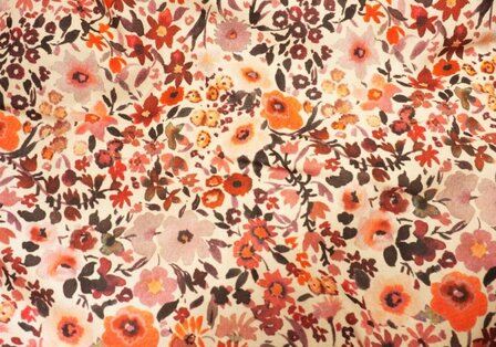 Rieten poppenwagen met kap retro flowers