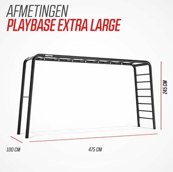BERG Playbase Extra Large Frame 3-in-1 Speeltoestel - Multifunctioneel Speeltoestel - Rekstok en Ladder - Zwart