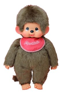 Monchhichi Junge Pl&uuml;schpuppe 45 cm mit rotem L&auml;tzchen