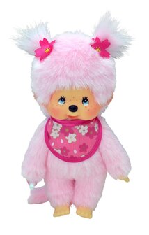 Monchhichi Kirschbl&uuml;ten-M&auml;dchen 20cm Rosa Pl&uuml;sch mit L&auml;tzchen