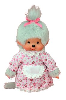 Monchhichi Gro&szlig;mutter Pl&uuml;schfigur 20 cm mintgr&uuml;n mit Blumenkleid