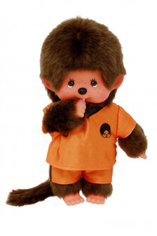 Monchhichi Junge 20 cm mit Holland Fu&szlig;balltrikot Orange Nr. 10