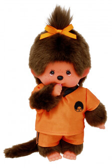 Monchhichi Fu&szlig;ball-M&auml;dchen 20 cm Holland Trikot Orange Nummer 10