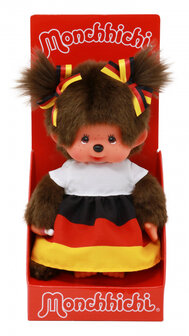 Monchhichi M&auml;dchen im Deutschland-Kleid, 20 cm Pl&uuml;schfigur