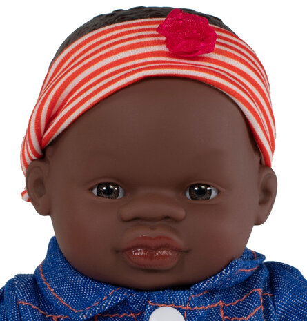 Miniland Babypuppe afrikanisches Mädchen gekleidet 21cm
