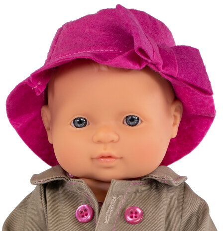 Miniland Babypuppe europäisches Mädchen gekleidet 21cm