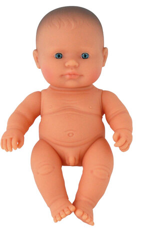Miniland Babypuppe europäischer Junge mit Unterwäsche 21cm