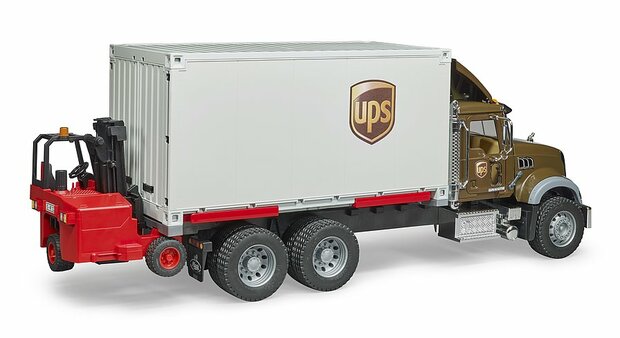 Bruder MACK Granite UPS Logistik-LKW + Gabelstapler