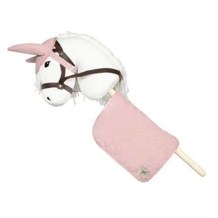 byASTRUP Satteldecke und Mütze in rosa Cord für Steckenpferd