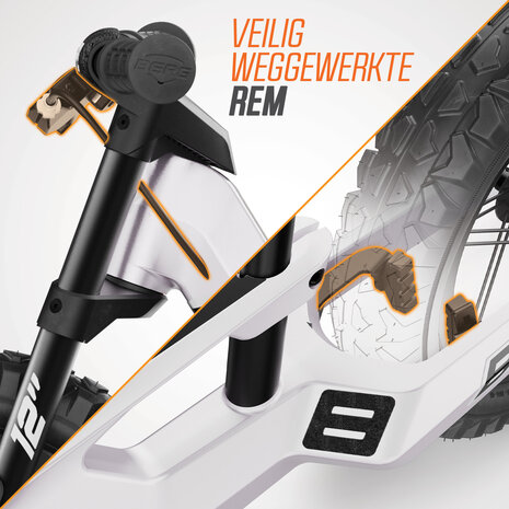 BERG loopfiets Biky Cross wit Handbrake 2-5 jaar 32 cm