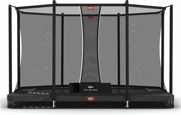 BERG trampoline Ultim Rechthoek Favorit InGround 330X220 Grijs + Safety Net Comfort