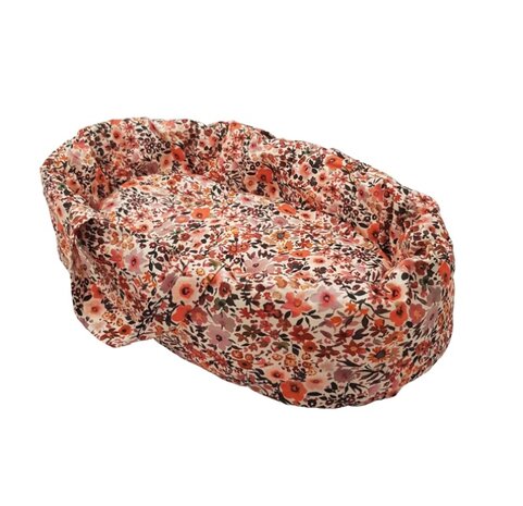 Poppendraagmand retro flowers