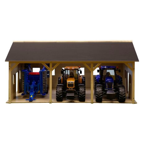 Kids Globe Landbouwloods Hout Voor 3 Tractoren, 1:16