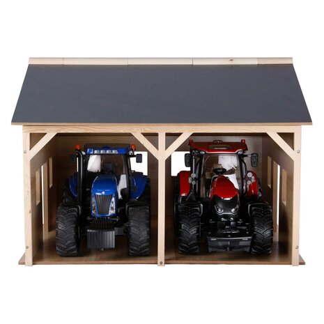 Kids Globe Loods Voor 2 Tractoren, 1:16