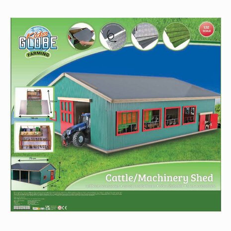 Kids Globe Loopstal met Berging en Weiland 1:32