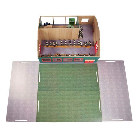 Kids Globe Loopstal met Berging en Weiland 1:32