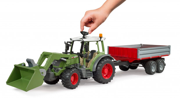 Fendt Vario 211 Traktor mit Frontlader und Kippanh&auml;nger 1:16