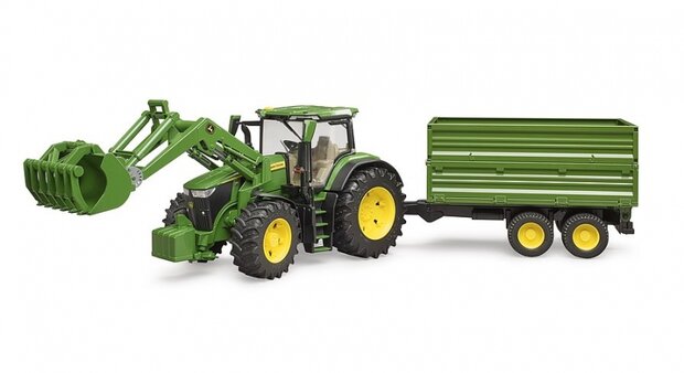 John Deere 7R 350 Traktor mit Frontlader und Kippanh&auml;nger 1:16