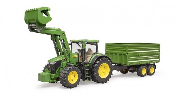John Deere 7R 350 Traktor mit Frontlader und Kippanh&auml;nger 1:16