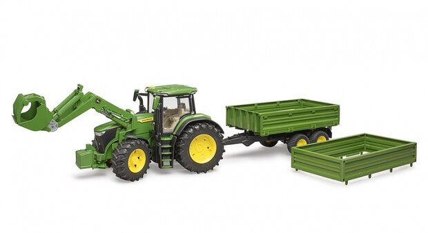 John Deere 7R 350 Traktor mit Frontlader und Kippanh&auml;nger 1:16