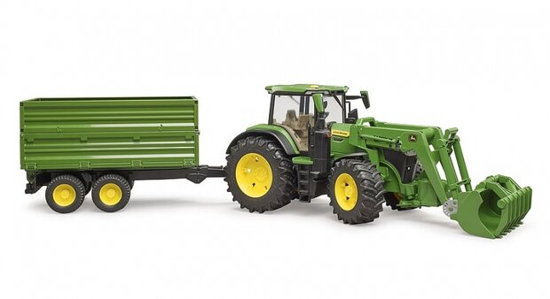 John Deere 7R 350 Traktor mit Frontlader und Kippanh&auml;nger 1:16