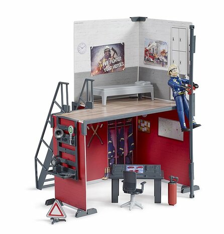 Bruder bWorld Feuerwache mit Feuerwehrmann und Einsatzzentrale